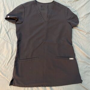 Figs Casma scrub top in charcoal, size XXS